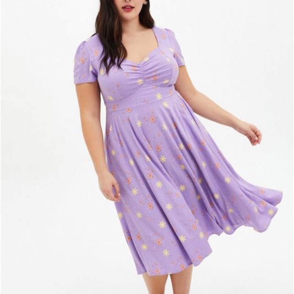 Torrid Disney Tangled Lavender Midi Dress